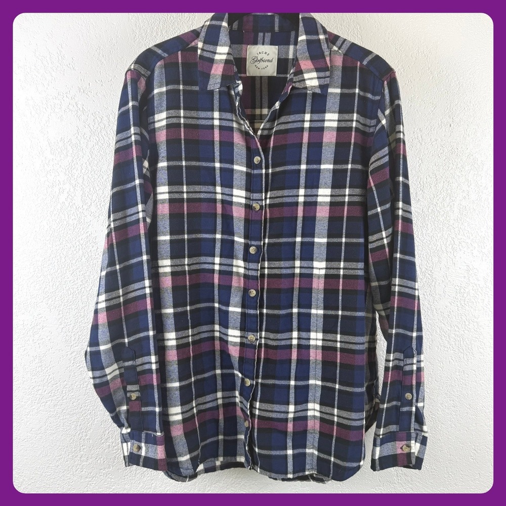 Jachs Girlfriend Plaid Flannel‎ Shirt Eclectic Grandpa Colorful Women's Small
